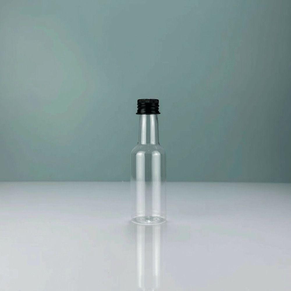 Silver Caps Plastic Spirit Bottles 50ml Capacity Travel Liquid Container Wedding Party Decoration