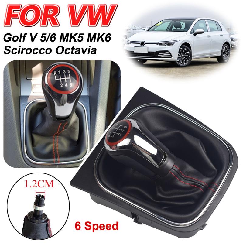 5 6 gang Manuelle Auto Shifter Boot Schaltknauf Kopf Hebel Zubehör Für VW Volkswagen Golf 5/6 MK5/6 scirocco(2009) Octavia