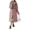 Winter new light ripe belt down jacket women's medium and long knee white duck down thickened slim jacket