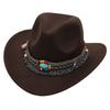 Ethnic Style Children'S Top Hat Tibetan Western Cowboy Hat Upturned Felt Hat Parent-Child Sun Protection Sun Hat Dance