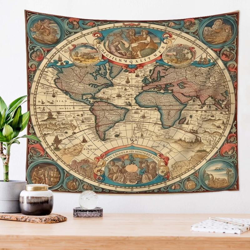world map tapestry for bedroom Wall Tapestry Lounge Boho Tapestry Tapestry Wall Hanging Home Decor Aesthetic 100X70CM