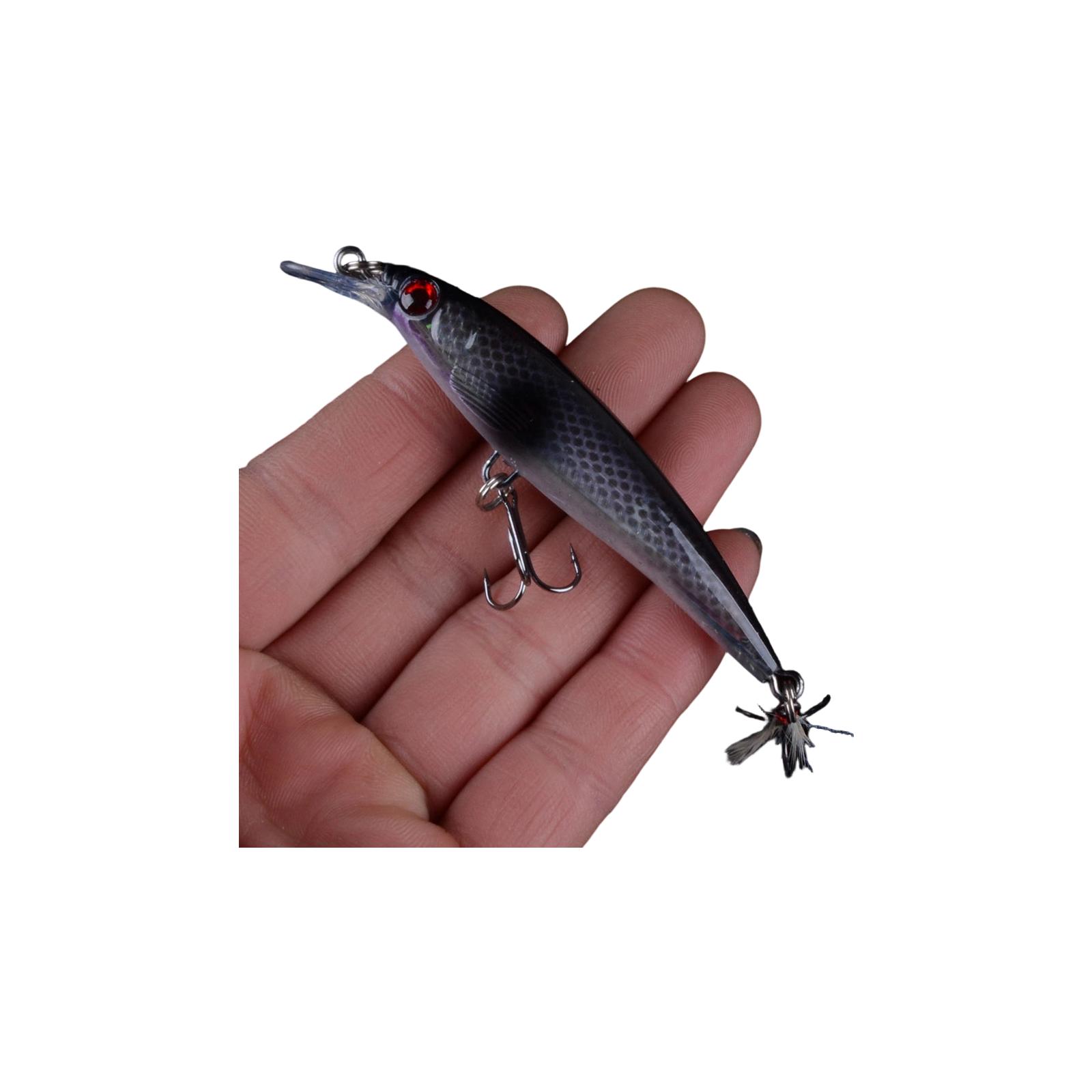 9cm 7g Hard Plastic Fishing Lure with Feathered Treble Hook Minoru Style Minnow Bait for Freshwater and Saltwater Fishing one size