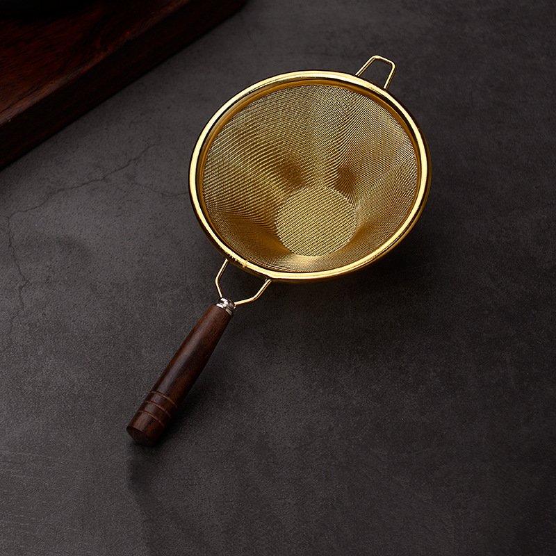 Junzhuang Wooden Handle Tea Strainer & Infuser Set