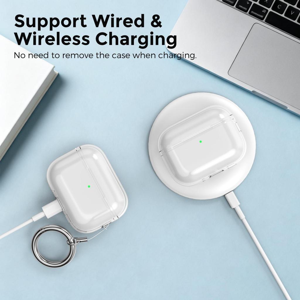 2025 for Airpods Pro 3 Case Clear Glitter Sparkle Bling Case for Airpods Pro 3 Case Cover with Cleaning Kit for Airpods Pro 3