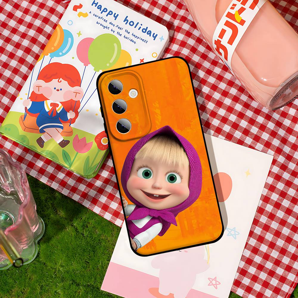 Cartoon M-MashaS And The B-Bears Phone Case For Samsung Galaxy S24/S25/S22/S30/Note20/Lite/Ultra Soft Original Liquid Silicone