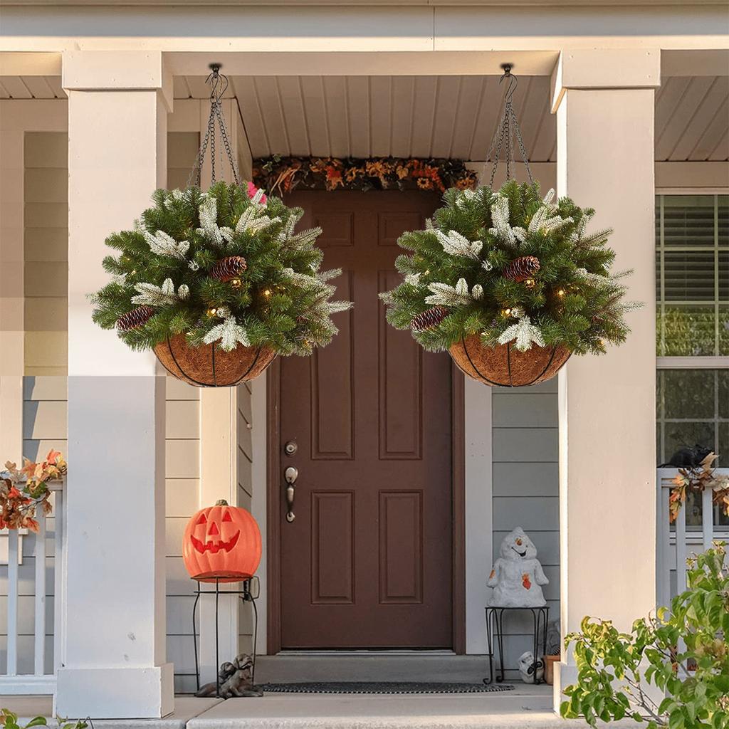 Weihnachtskranz Gemischte Dekorationen Und LED-Lichter-Bereifte Beeren