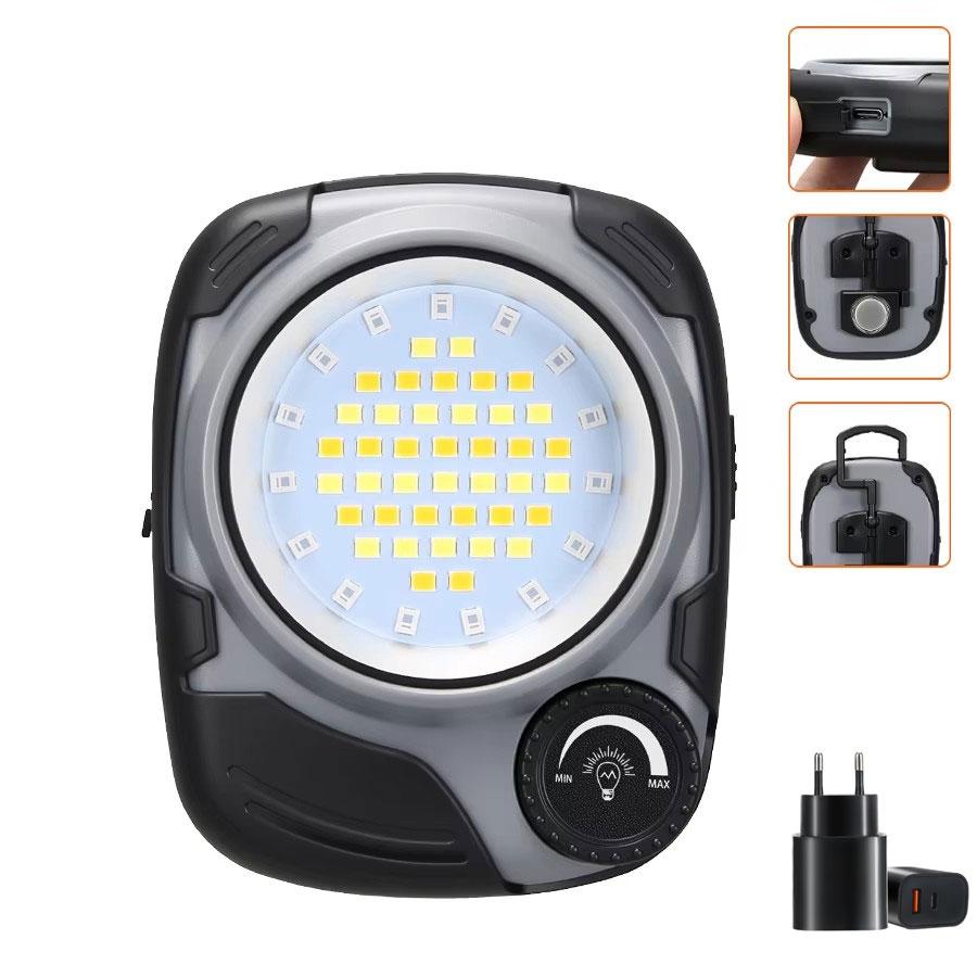 Built-in Battery Rechargeable Portable Lanterns With Magnetic/Hook Multifunctional Outdoor Camping Emergency Working Flashlight