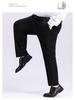 Men's Plus Size Elastic Waist Pants - Loose, Straight, Casual, Mid-Aged Style, Thickened, Plus Velvet