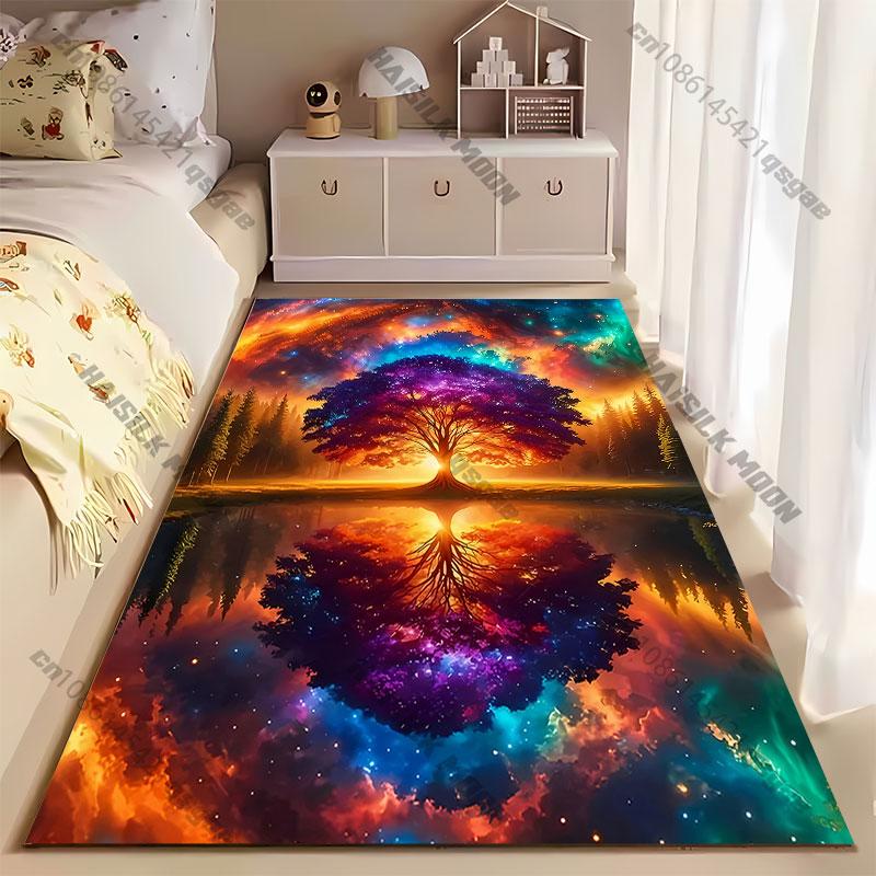 Cosmic tree reflection harmony carpet Yoga living room room decor children's crawling mat doormat area rug games mat