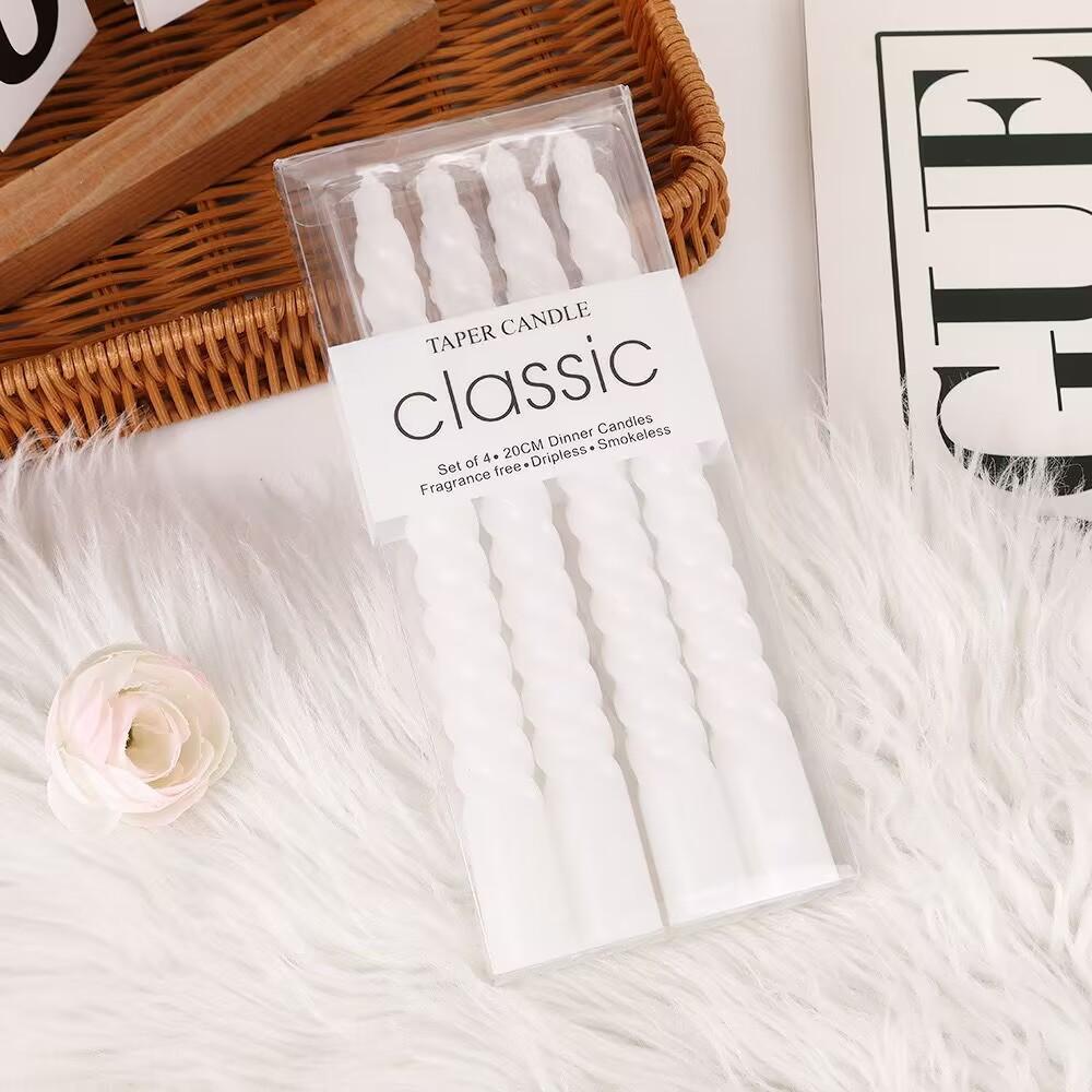 European Style Long Pole Colorful Threaded Candle Holder Candle Home Romantic Candlelight Dinner Decoration Wedding Birthday Candle