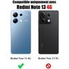 Case for Xiaomi Redmi Note 13 4G (not for 5G) - Shockproof Transparent Silicone Case + 2 Tempered Glasses