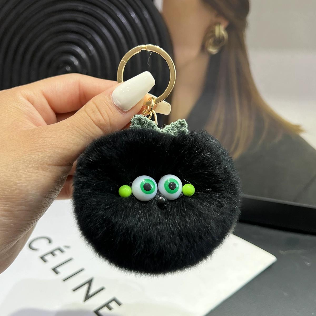 

Cute Rex Rabbit Hair Tomato Small Persimmon Car Keychain Pendant Ins Pom-pom Bag Pendant Birthday Gift