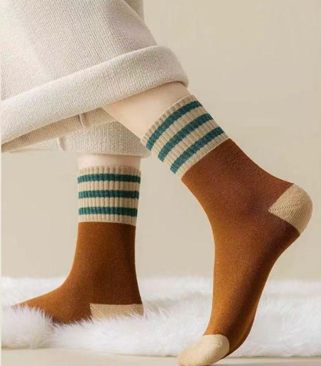 Vinter Plysch Tjocka Mellanlånga Strumpor För Värme, Barns 5-par Set