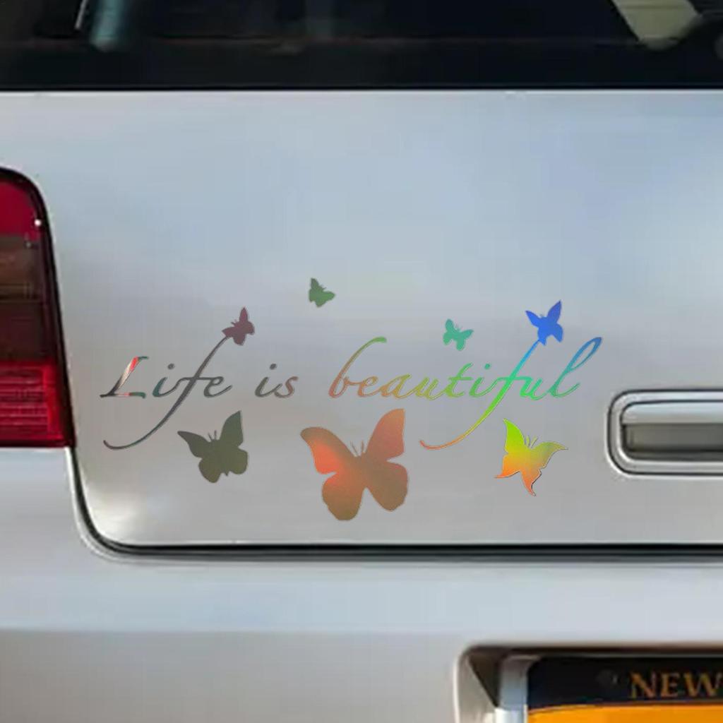 Car Stickers And Decals Strong Adhesive Butterfly Theme Reflective Decor Funny Car Stickers For Window Friends Men Women Driving