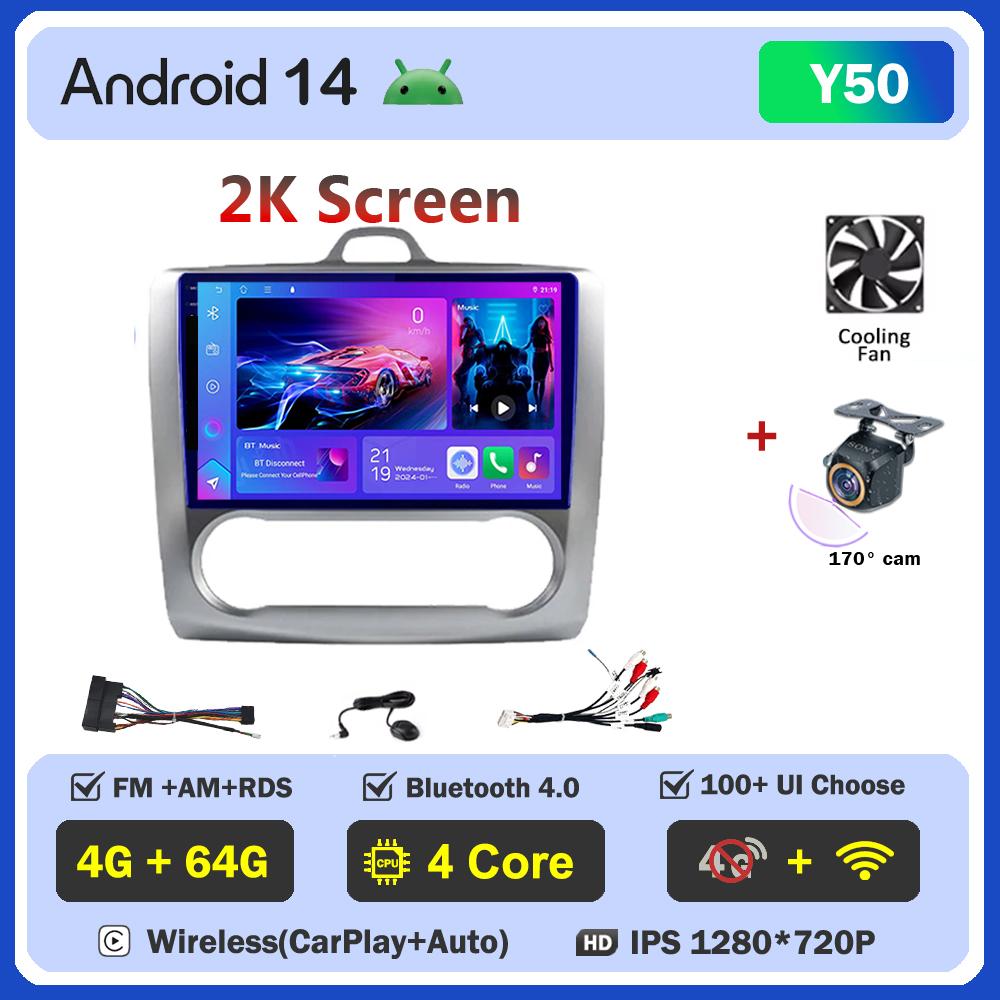 For Ford Focus 2 Mk2 2004-2011 Car Radio Player Car Carplay Screen Autoradio Mirror Link Car Intelligent Systems 8 Core RDS 4G