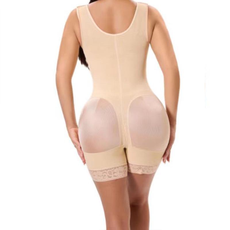 High-Waisted Body Sculpting Zipper Bodysuit: European & American Style Tummy Control Shapewear for Women.