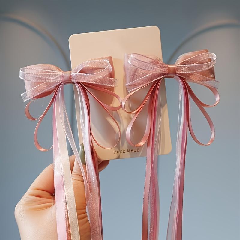 

1PC Bow Tassel Hairpin, Woven Hairline Clip, Fashionable and Versatile, Suitable for Daily Style розовый