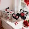 Valentines Heart Pillow Case Polyester Small Gift with Printed Design for Loved Ones and Friends Present