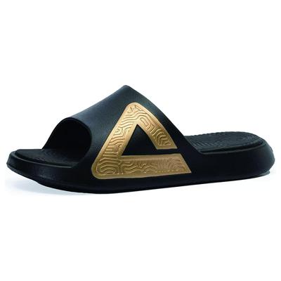 Sandales de récupération à glissière Taichi Pantoufles Semelle épaisse Absorption des chocs Mode sportive Intérieur Extérieur Chaussures de chambre Noir x Or cm cm 3E [PEAK] TS-02 2 couches