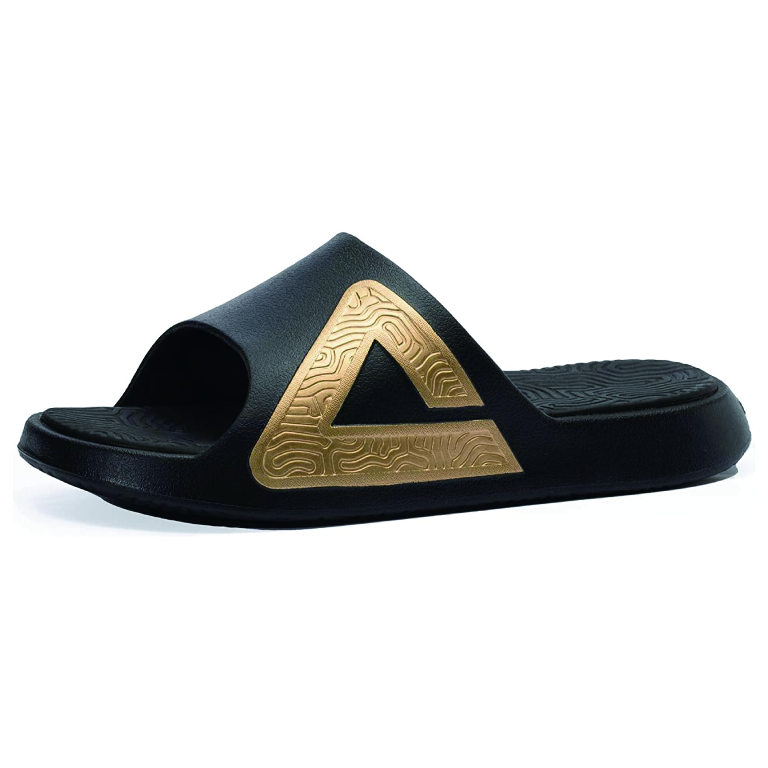 

Сандалии-слайды Taichi для восстановления, тапочки, толстая подошва, амортизация, спортивная мода, домашняя обувь для улицы, черно-золотые, см см 3E [PEAK] TS-02 2-слойные