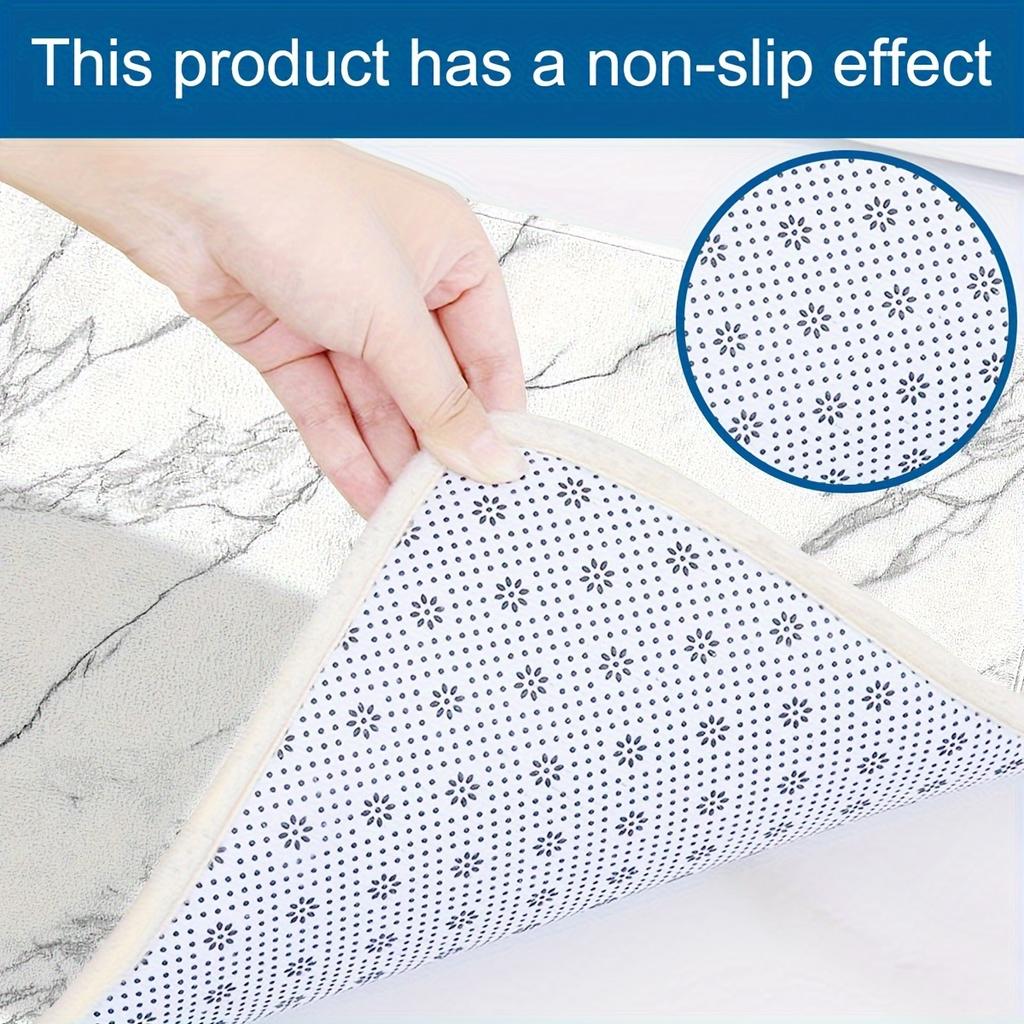Covoraș de bucătărie din marmură albă de lux Covoraș de bucătărie moale îngroșat Covor de pardoseală impermeabil, anti-alunecare, rezistent la ulei.
