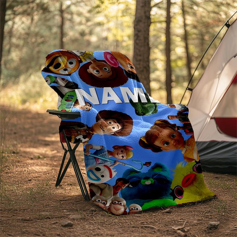 Customizable Toy Story Throw Blanket – Personalized Name, All-Season Cozy Snug Blanket, Machine Washable, Personalized Blanket