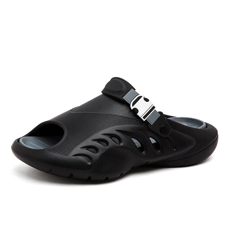 

Мужская летняя спортивная обувь, тапочки, нескользящая, амортизирующая, с отверстиями, для улицы, для отдыха, для отпуска, с мягкой подошвой, легкие, прохладные тапочки 44-45 чёрный