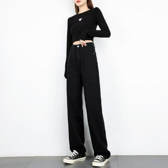 Ice Silk High Waist Slimming Wide Leg Jeans for Women - Summer Style XS [Waist 60-63cm, 75-86jin]