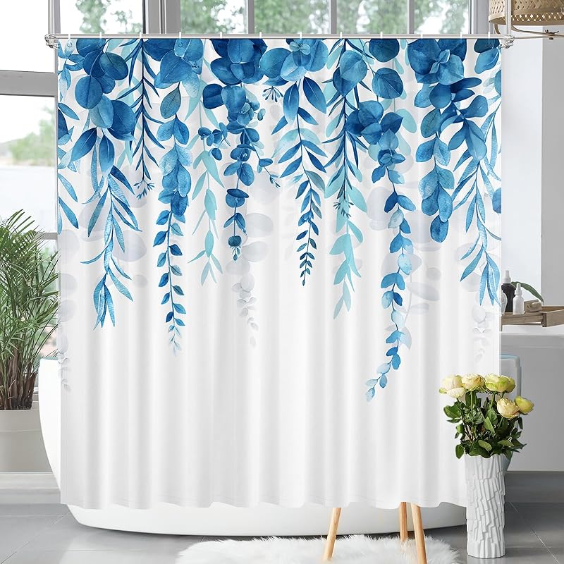 Vimorco Flower Butterfly Shower Curtain, Black Shower Curtains for Bathroom, Waterproof Quick-Dry Polyester Fabric Flower Shower Curtain, Floral Bath