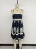 2026 Ethnic Resort Style Spaghetti Strap Dress - European & American Ruched Bandeau Mini Skirt