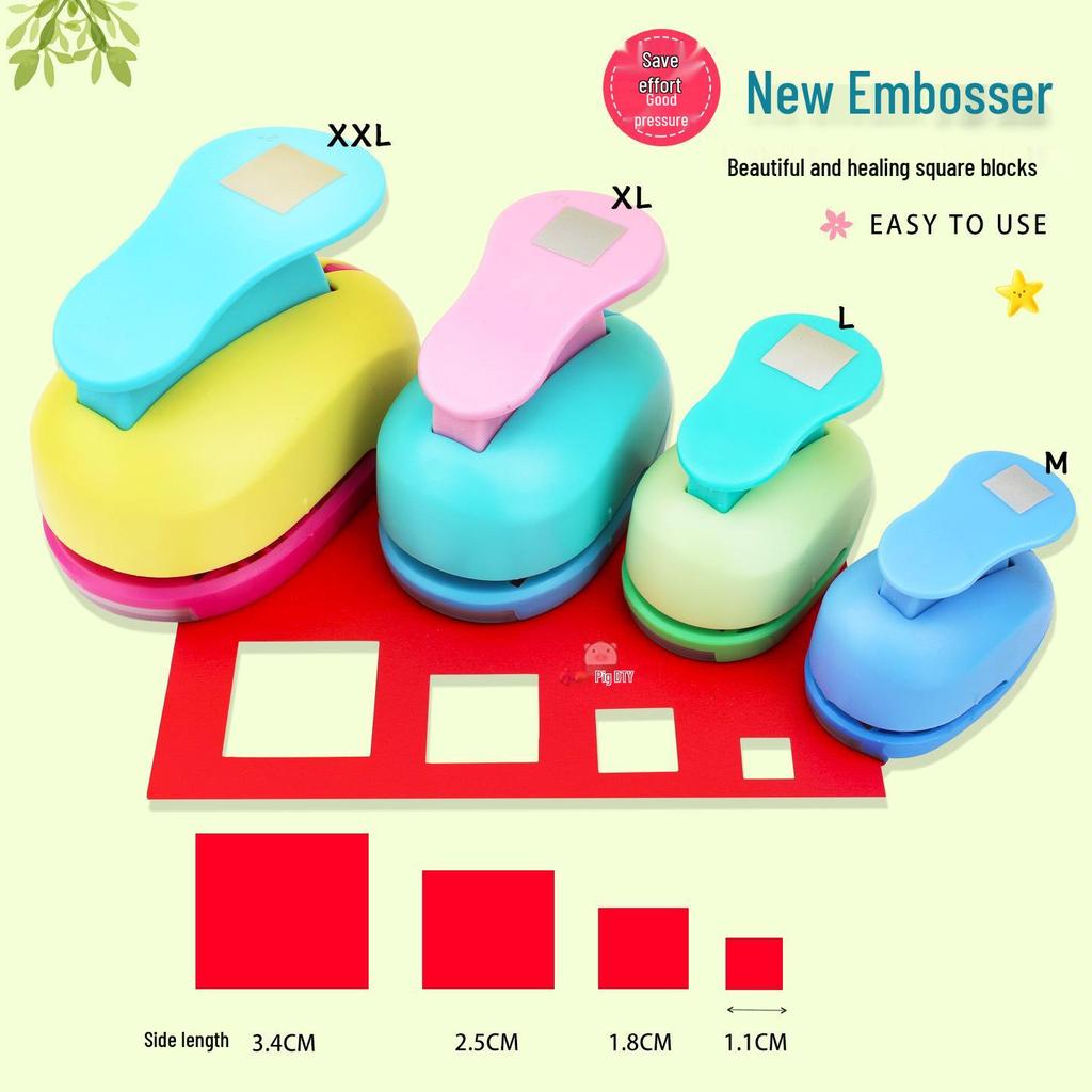 Square Punch Labor-Saving Embossing Device for Scrapbooks: Wave Square Flower Stamp Frame Machine