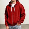 Men's Full Zip Hoodie Drop Shoulder Sleeves, Casual Long Sleeve Sweatshirt for Everyday Wear