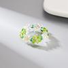 Bohemian Handmade Colorful Crystal Beaded Imitation Pearl Rings Continuous Circle Minimalist Wedding Promise Stacked Finger Ring