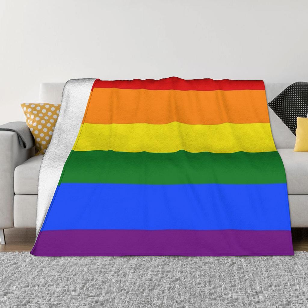 Gay Pride Rainbow Flag Blanket Super Soft Fleece Sofa Throw Blanket for Couch Bedding Outdoor Throws Bedspread Quilt