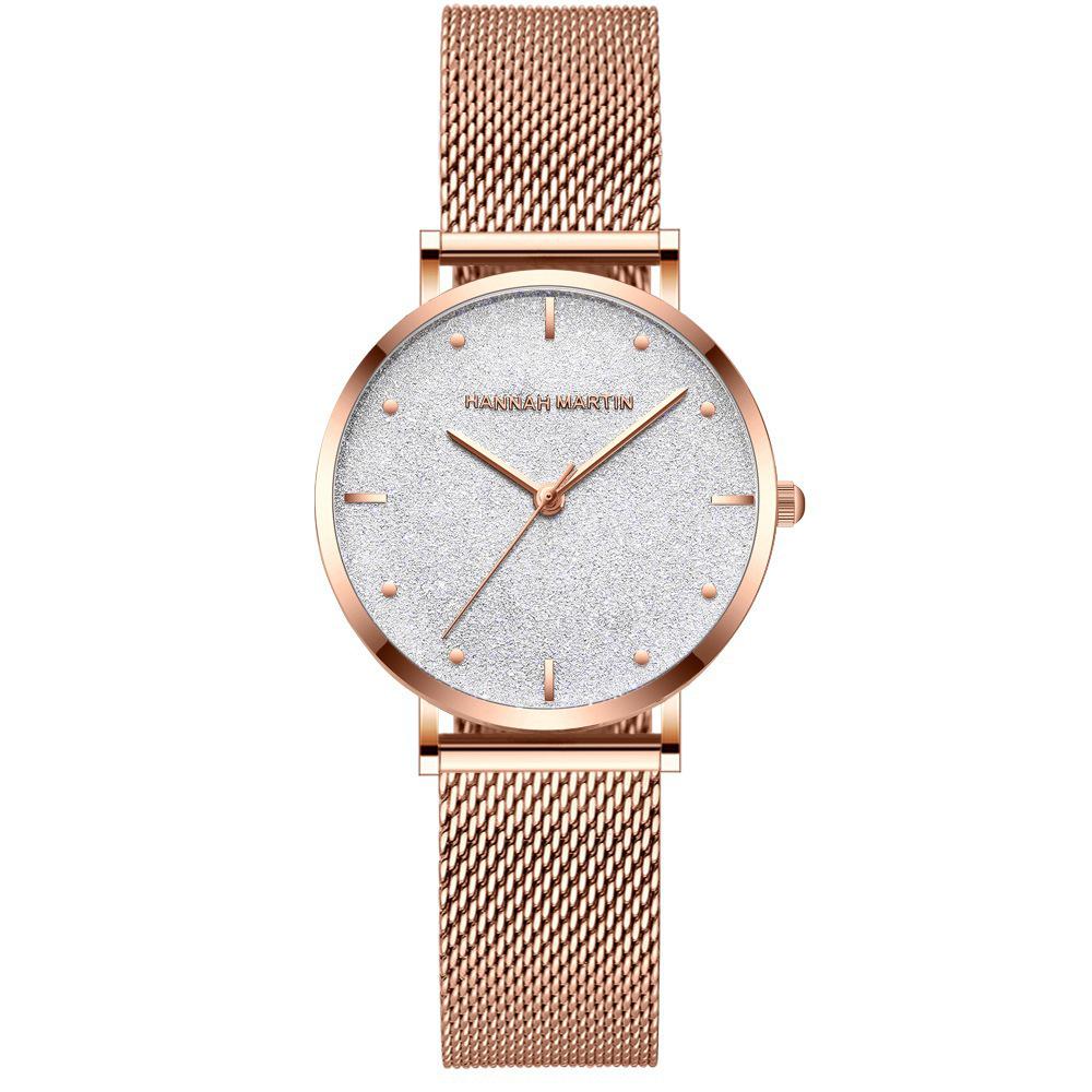 Japanese Movement Ladies' Mesh Strap Quartz Watch - Starry Sky Waterproof Design
