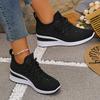 Glittery Rhinestone Women's Thick Sole Sneakers Breathable Non-Slip Fashion Sneakers with Lace-Up Casual Comfortable Shoes