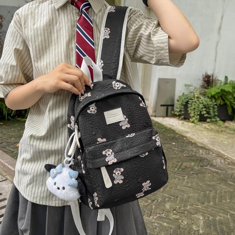 

New fresh and sweet cute backpack printed bear girl backpack campus fashion primary and secondary school school bag Large