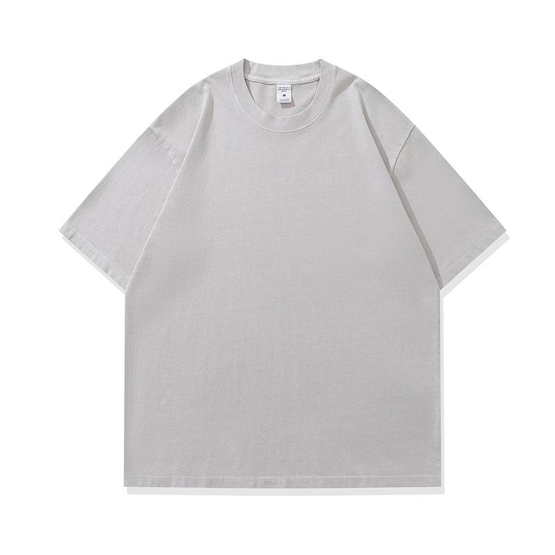 Men'S Trendy Brand 220G Washed American High Street Retro Loose Shoulder Cotton Short-Sleeved T-Shirt Printing Custom