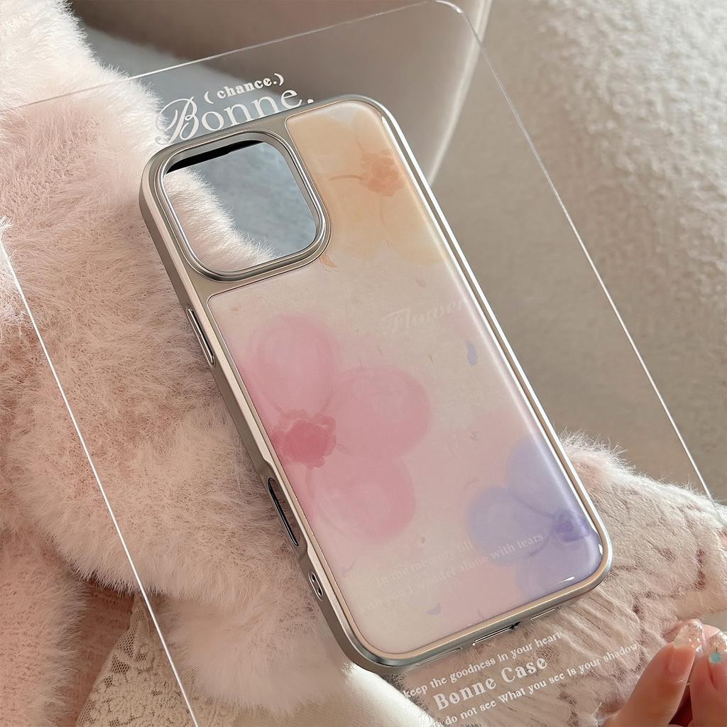 Spring Ins Watercolor Flowers Suitable for 16 Apple 15pro Max Mobile Phone Case Iphone 14 Drop Glue 13 Huawei 15