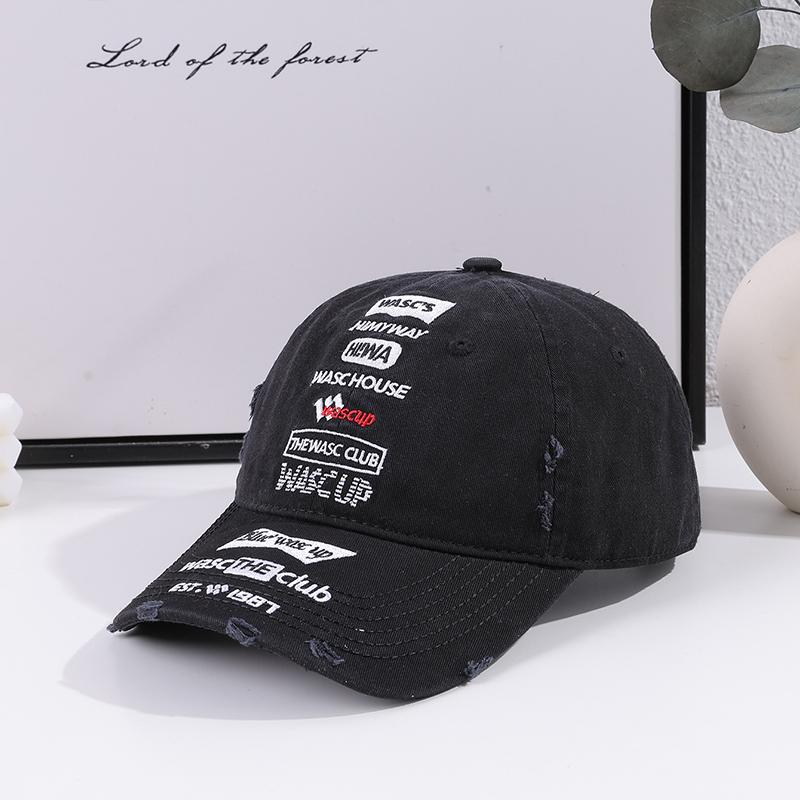Korean version of vintage style embroidered letter holes baseball cap suitable for men and women daily leisure sports hat
