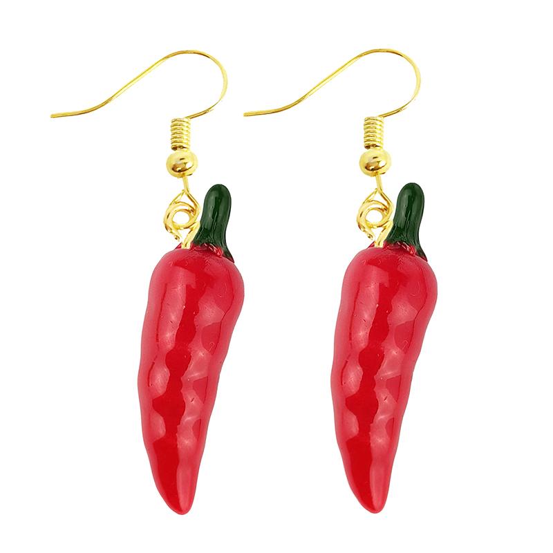 Women Earring Resin Drop Funny Custom Cute Girls Eardrop Kids Chocolate Strawberry Hamburger Dog Mushroom Broccoli Coffee