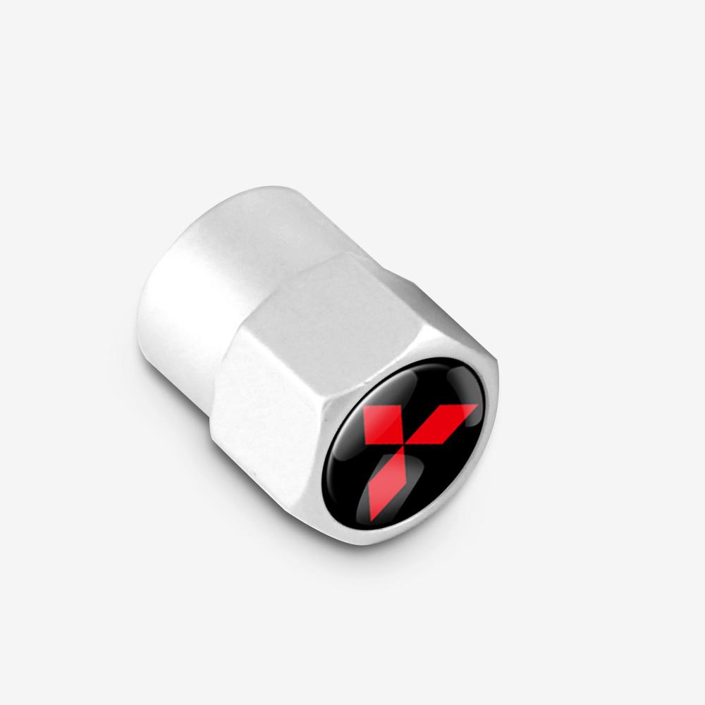 vdpc7 4Pcs Car Tire Valve Caps Auto Replacement Accessories For Mitsubishi Pajero L200 Galant Evo X RVR Mirage Grandis Ralliart Lancer