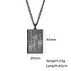 Dawapara Wands Tarot Card Vintage Amulet Pendant Necklace Link Chain Talisman Necklaces Stainless Steel Jewelry Golden Black