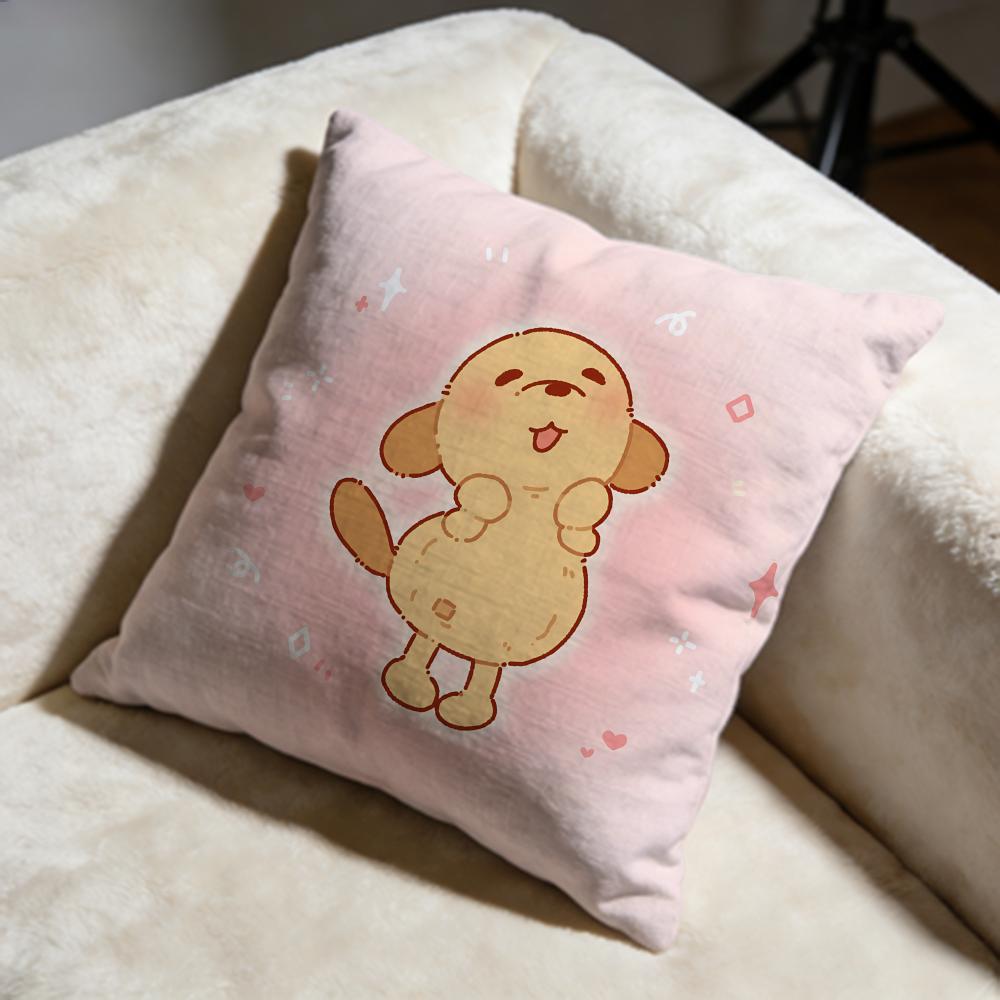 Peanut Dog Cushion Cover Soft Decorative Pillow Case Suitable for Bedroom Sofa Car Travel Use