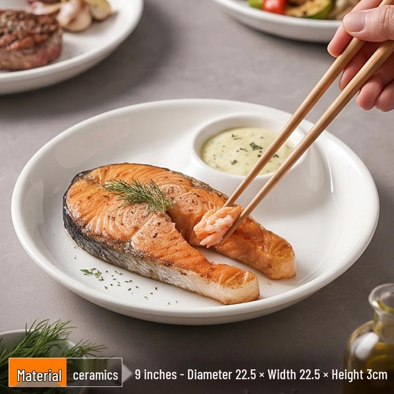 Three-Compartment Ceramic Steaming Tray: Rice Cooker, Baby Food Divider, Deep Vegetable Steamer.