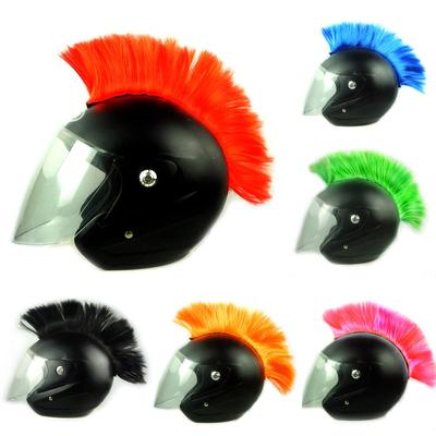 Mohawk Cuttable Helmet Decor Wig Detachable Pruiken Kleurrijke Hanekam Motocross Bright Color Helmet Mohawk Helmet Supplies