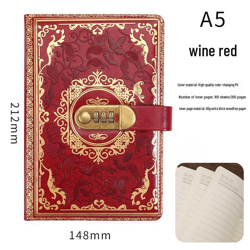 Secure A5 Password Diary & Creative Office Planner with Lock