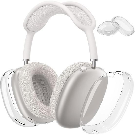 Case Cover for AirPods Max Headphones, Clear Soft TPU Earcup Cover for AirPods Max, Anti-Scratch Transparent Accessories Skin Protector for Apple