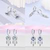 Real 925 Silver Palm Devil's Eye Feather Dream Catcher Design Luxury Earrings Fit For Engagement Fine Jewelry Gifts