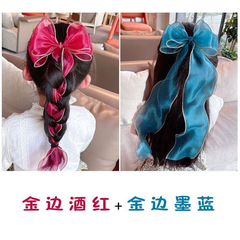 Lengthened Braided Hair with Bow Headwear, Women's Treasure, Children's Hair Clip, Headwear Edge Clip